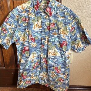 Tropical Blue Floral Men's Shirt